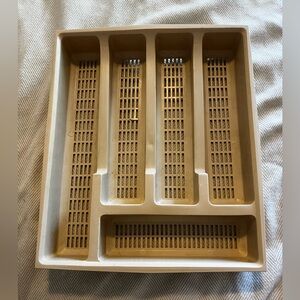 Vintage 5 Slot Silverware Tray -drawer Organizer Beige -hard Plastic